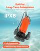 VEVOR 1500W Submersible Trash Pump, 22800 L/H, Cast Iron Submersible Sump Sewage Pump with Automatic Float Switch, 18M Max Lift
