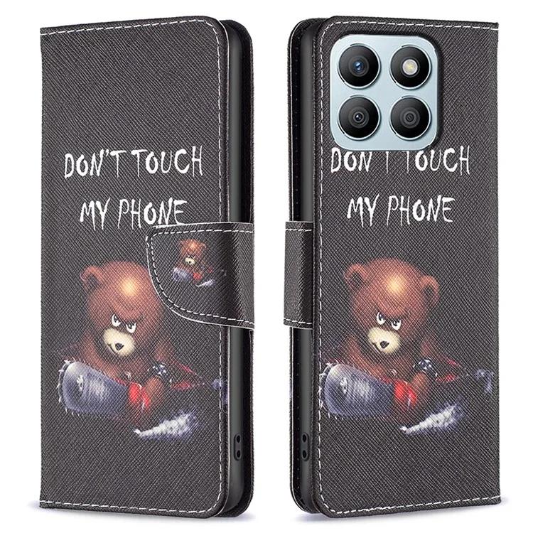 

For Honor X8b 4G Flip Phone Case Wallet PU Leather Pattern Printing Cover