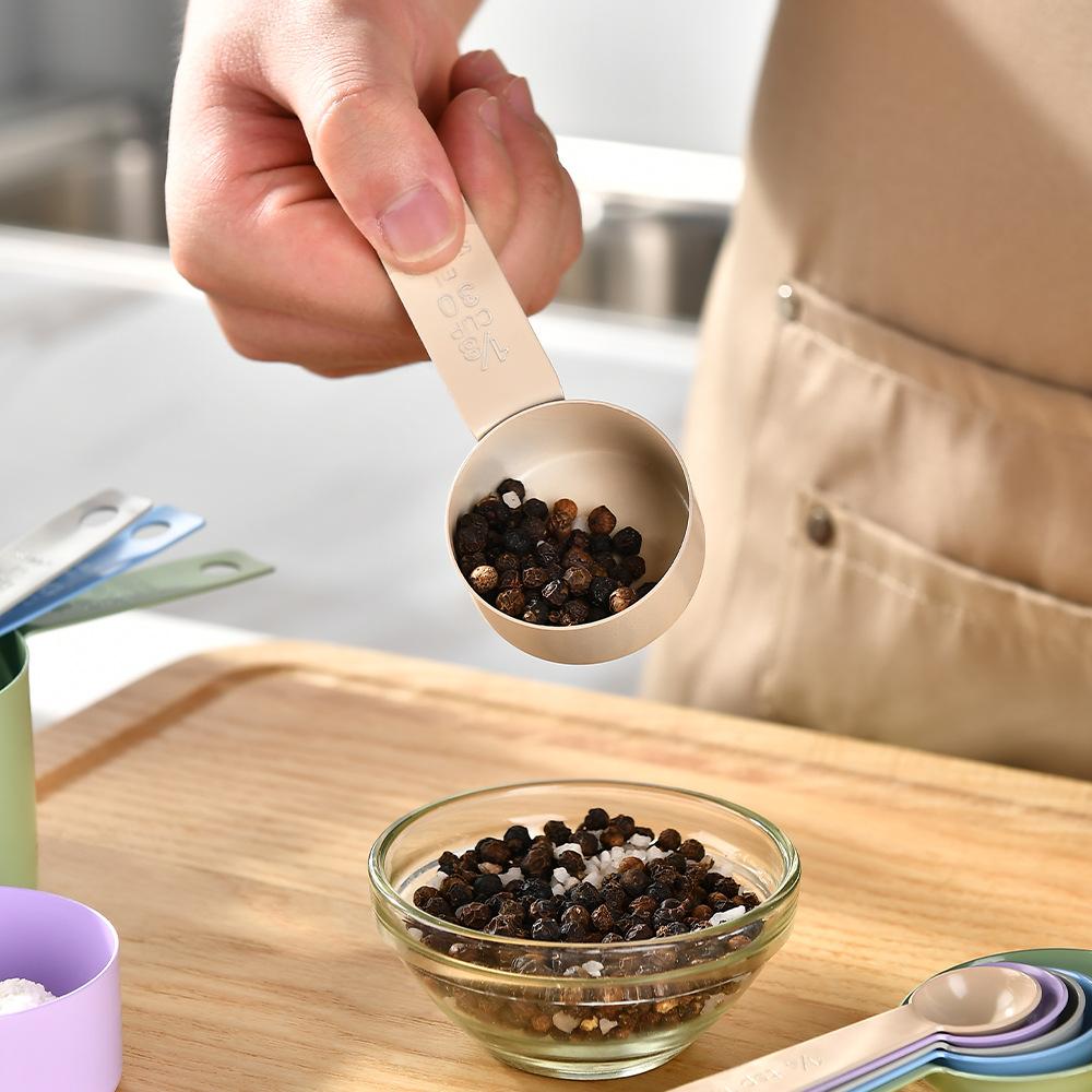 10pcs color stainless steel measuring cup measuring spoon set of 10-piece baking spoon baking tools