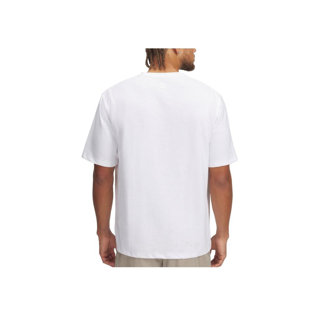Under Armour Camiseta de Manga Corta Lisa con Letras Meridianas Cuello Redondo para Hombre Tops Blanco 1390244-101