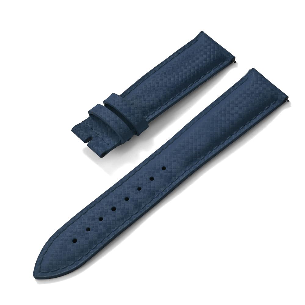 STAPELP 18mm 19mm 20mm 22mm Sailcloth Strap FKM TOP+Leather Base Tropical Texture Rubber Watch Bands Quick Release Pin Buckle