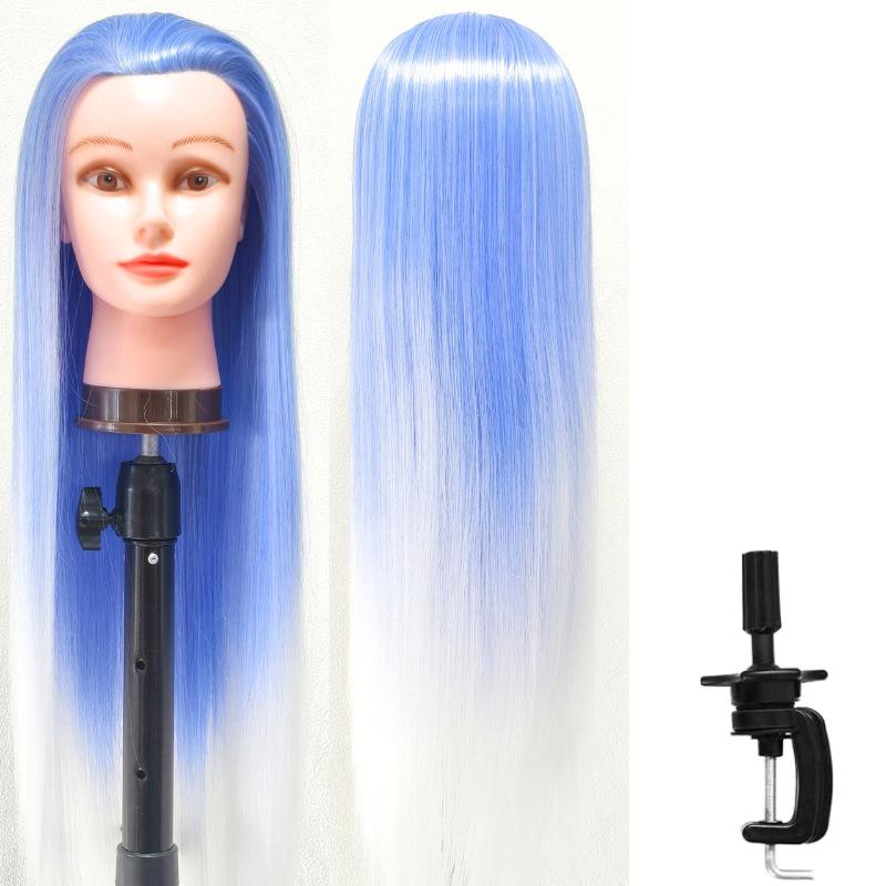 High Temperature Fiber Wig Mannequin Head for Hairdressing and Haircutting Training
