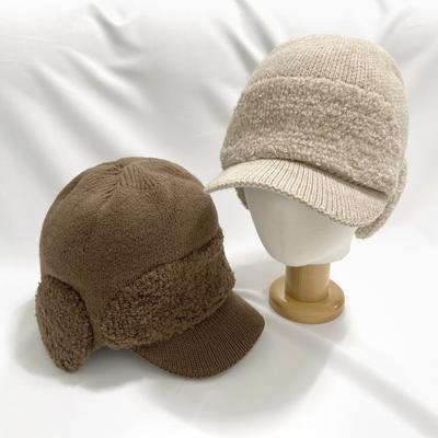 Women's Daily Knit Ball Cap Earflap Hat