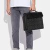 New COACH Graham Coated Canvas With Refined Calfskin Portable One Shoulder Crossbody Briefcase Large Men's Black C9827-QBMI5