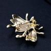 Lady Brooch Bee Shape Rhinestone Decor Anti-slip Shoulder Bag Suit Coat Collar Hat Scarf Clothes Pin Party Prom Bride