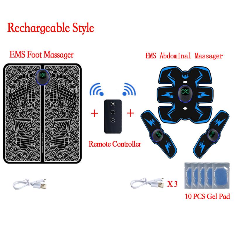 Remote EMS Foot Massager Pad Electric Muscle Stimulation Mat Improve Blood Circulation Pain Relief Relax Feet