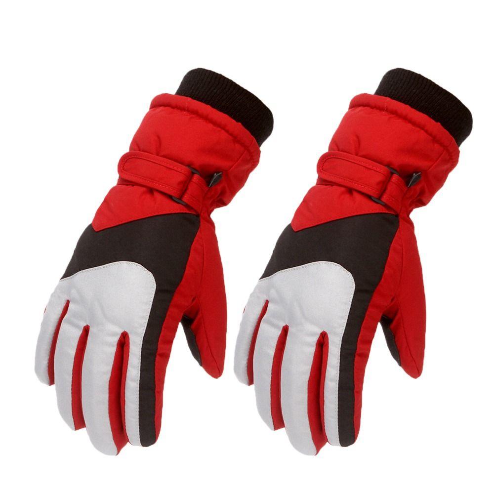 Non-slip Windproof Long-sleeved Mittens Children Ski Gloves Thick Warm Sports Riding Gloves