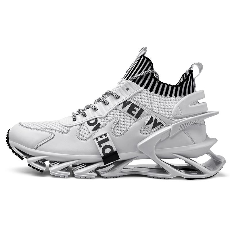 Fashion Lace-up Men's Sneakers Trendy Blade Shoes Elastic Outdoor Sports Shoes Teenager Running Exercise Shoes