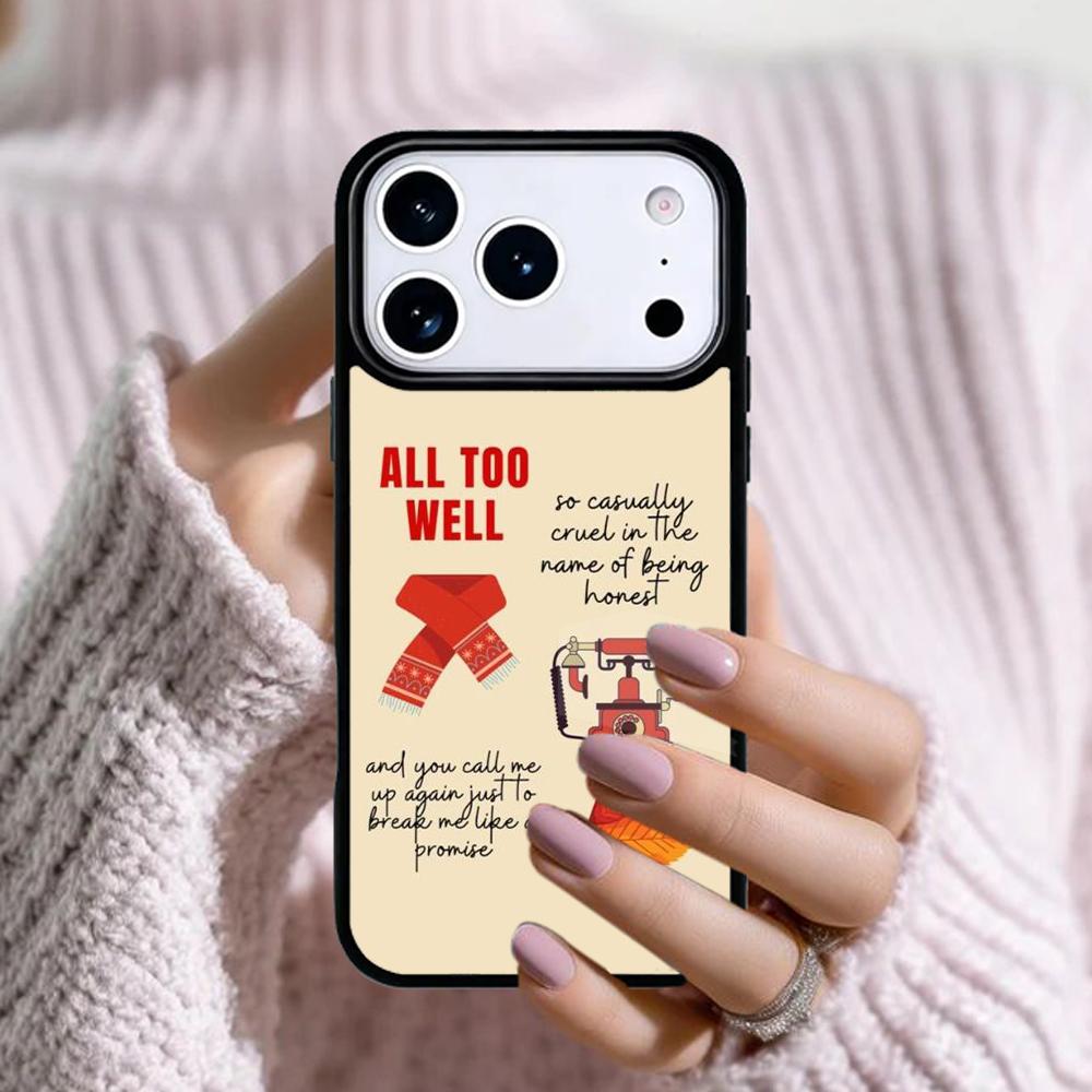 All Too Well Lyrics Phone Case For Apple iPhone 17 Air 16E 15 14 Plus 13 12 11 Pro Max Mini Funda Cover
