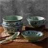 Kitchenware, Melamine Tableware,Rice Bowl, Blue Flower Pattern,Soup, Noodle Bowl,salad Bowl Restaurant Plastic Bowl, Not Fragile
