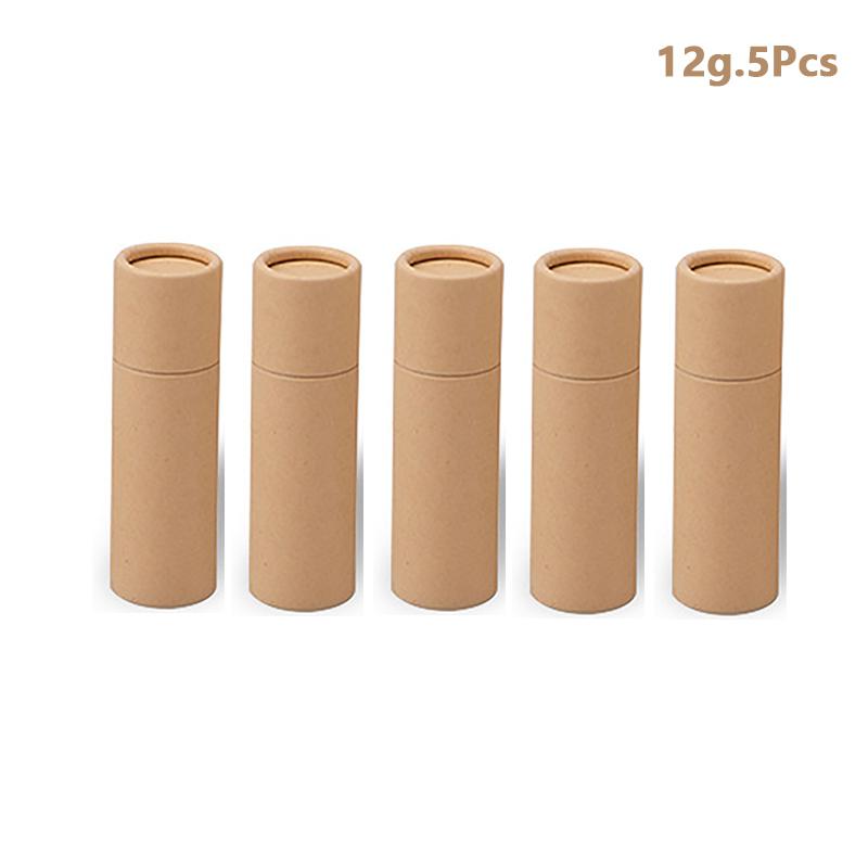 5ks/šarže kraftový papír Push Up tubičky Biologicky odbouratelný karton Kosmetické válcové balení Balzám na rty Deodorant