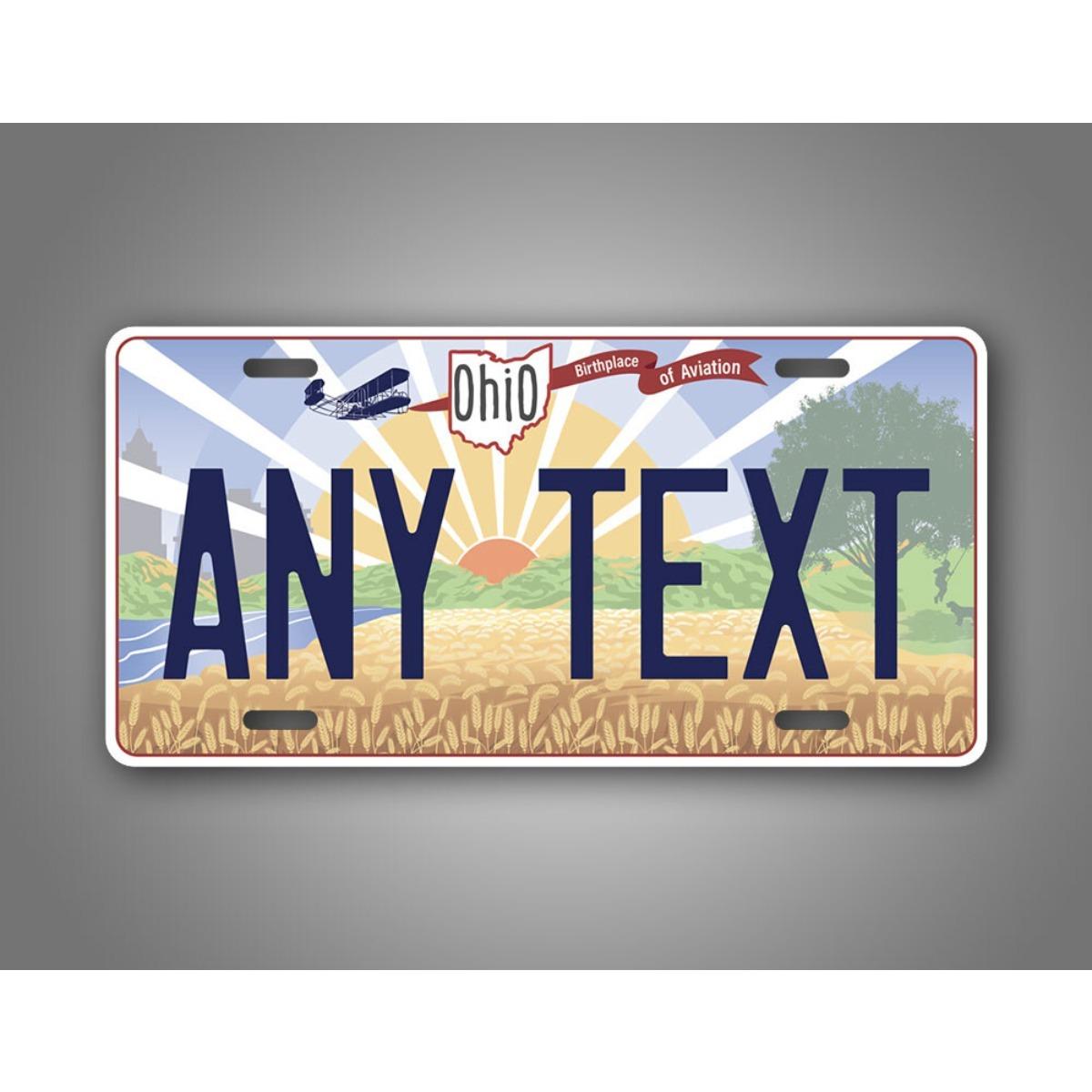 

Custom Ohio License Plate 6x12 Inches Personalized Text Metal Wall Sign Home Decor белый