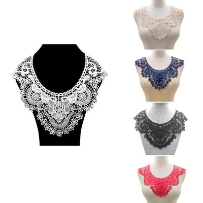 1pcs Elegant Hollow Lace Embroidery Collar | DIY Detachable Polyester Silk Corsage | Versatile Colors | Transform Fashion Instantly