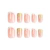 24 Stück Nail Art Französisch Weiße Spitze Nagel Nagelstück Falscher Nagel Gold Glitzer Nagelstück Nagelstück