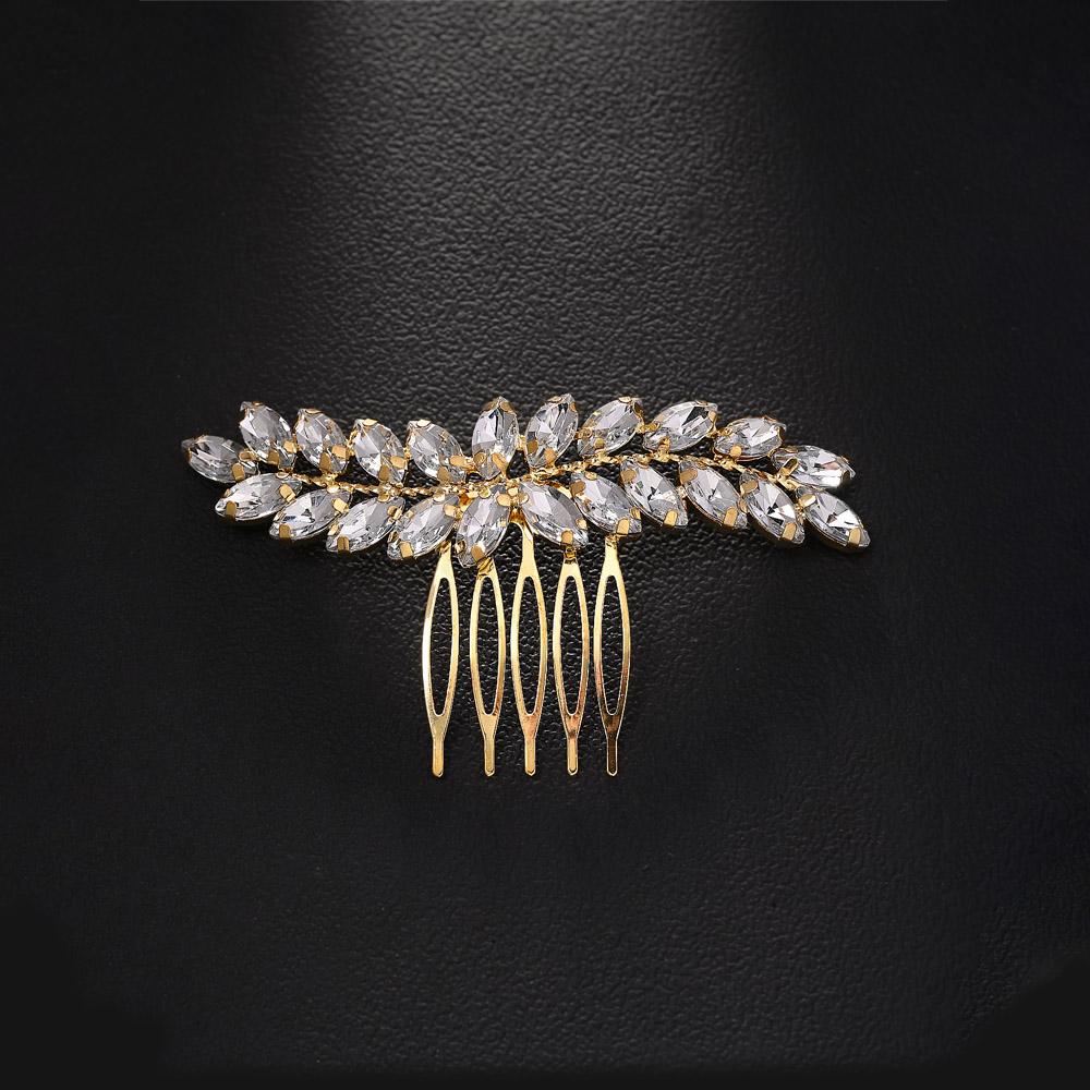 

Stonefans Sparkling Zircon Leaf Hair Clip for Woman Elegent Bridal Jewelry Fashion Crystal Hairpin Wedding Hair Accessories Hairpins