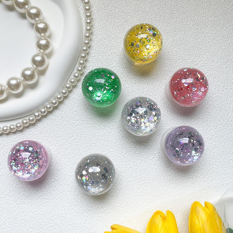 Mobile Phone Airbag Holder Retractable Folding Crystal Glitter Powder Ball Desktop Lazy Support Frame Foldable Solid Color