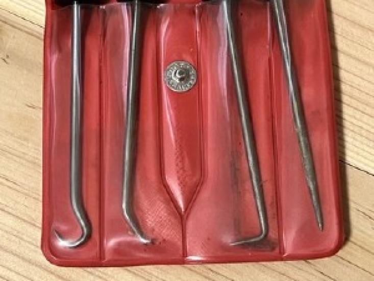 SNAP ON TOOLS  ASA204A Pick Set, Set of 4, Black, Old Grip Type, Rare
