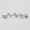 F136 Titanium Moonstone Opal Ice Cream Earrings with Diamond Inlay Lip & Tragus Studs