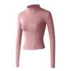 Women's Slim Fit Stand-up Collar Yoga Jacket - High Elasticity Long Sleeve Shirt for Autumn/Winter Outdoor Sports & Fitness