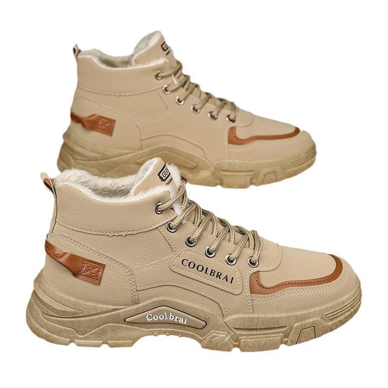 High-top men's shoes summer new tooling wind outdoor mountaineering summer velvet cotton shoes construction site Martin boots