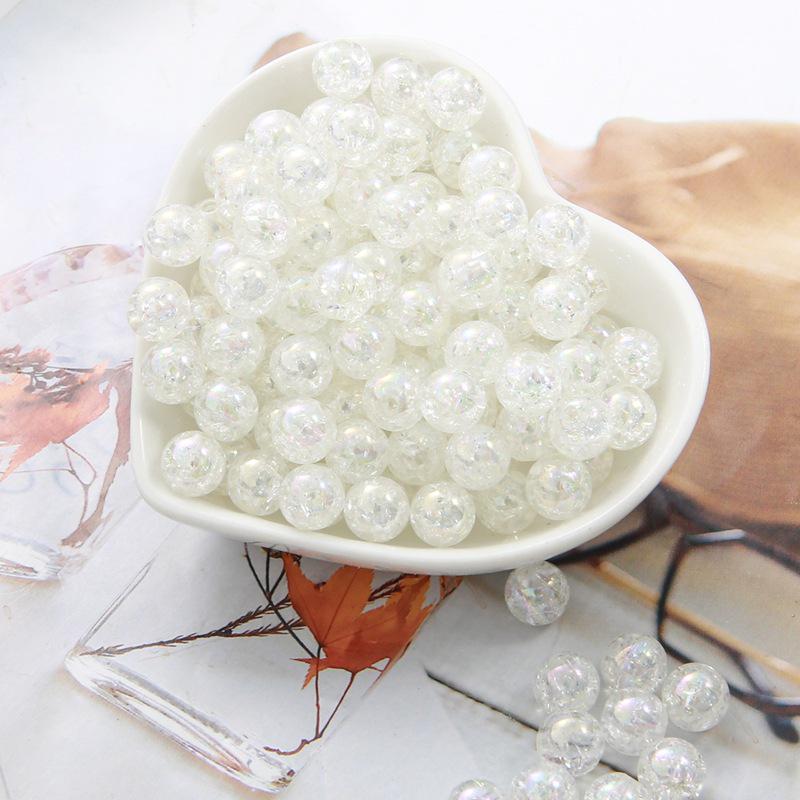 Acrylic AB Crushed Flower Bubble Round Beads for DIY Bracelet Jewelry Making