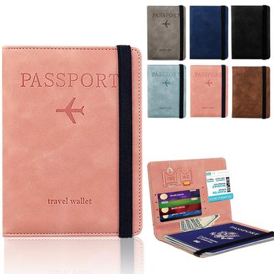 Blocking Passport Holder Cover Wallet Case Travel Leather Wallet for Men Women Multi-Function ID Bank Card Case Accessories