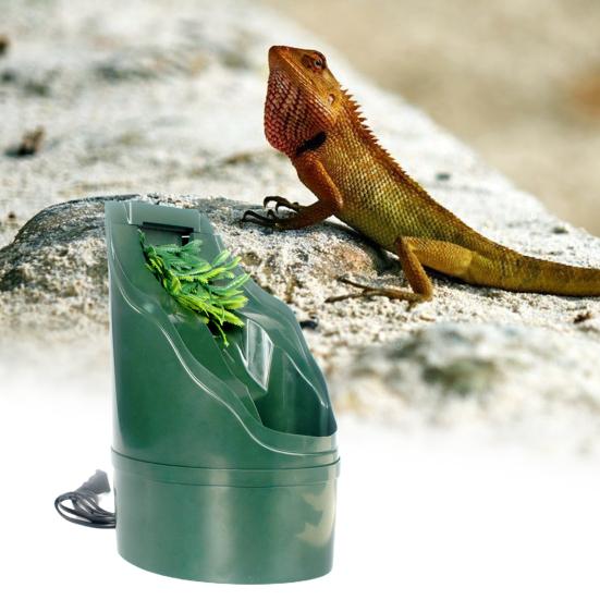 

Drinking Fountain with Pump Adjustable Double Filtration Wear-resistant Space Saving Landscaping Plastic Pet Lizard Water Fountain for Green Iguana 220v