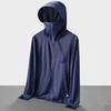 Ice Silk UV Protection Sunscreen Hooded Jacket for Men Women Long Sleeve Outdoor Coat with Zipper Closure