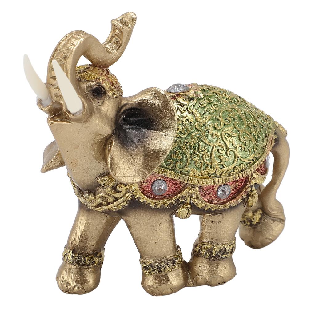 Elephant Statue Wealth Lucky Feng Shui Elephant Figurine Home Decor House Warming Present TV Cabinet Entryway
