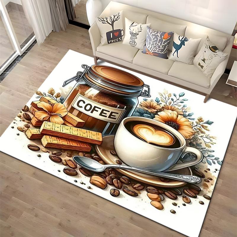 15 Size Coffee Cup Landscape Area Rugs Carpet for Home Living Room Bedroom Sofa Doormat Decoration Non-slip Kids Mats Gifts