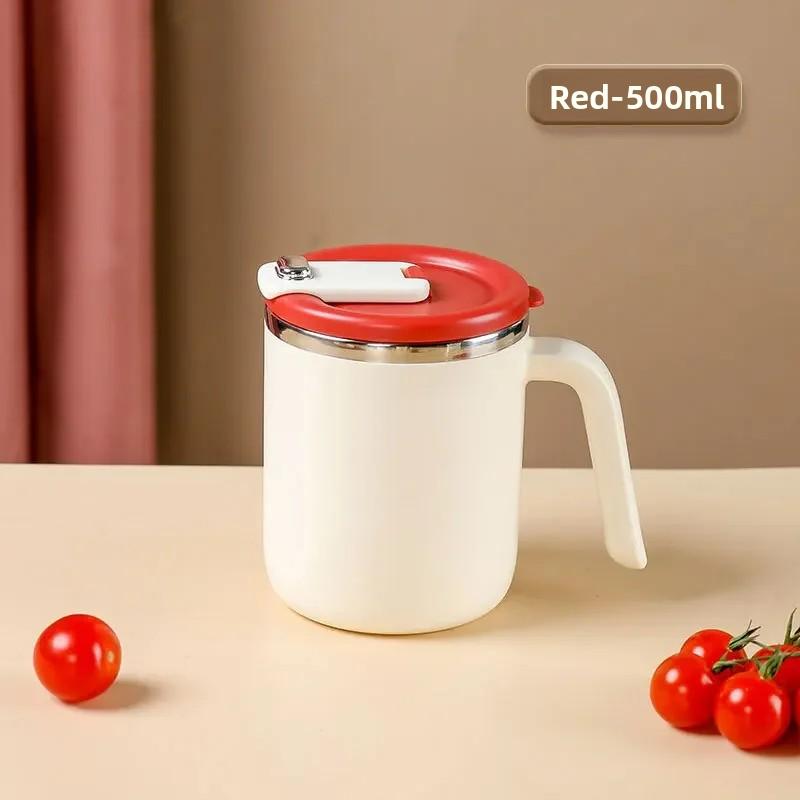 

Кружка из нержавеющей стали 500 мл, Двухслойная термоизолированная кружка, Для дома, офиса, общежития, с крышкой, Кружка для кофе, Кружка для чая 500ml