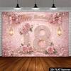 2D Pink 18th Birthday Backdrop Photo Booth Props with Sparkles