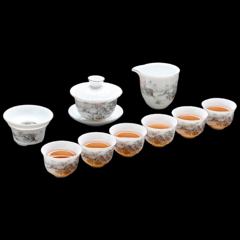 Wo Ding Ice Jade White Porcelain Kung Fu Tea Set