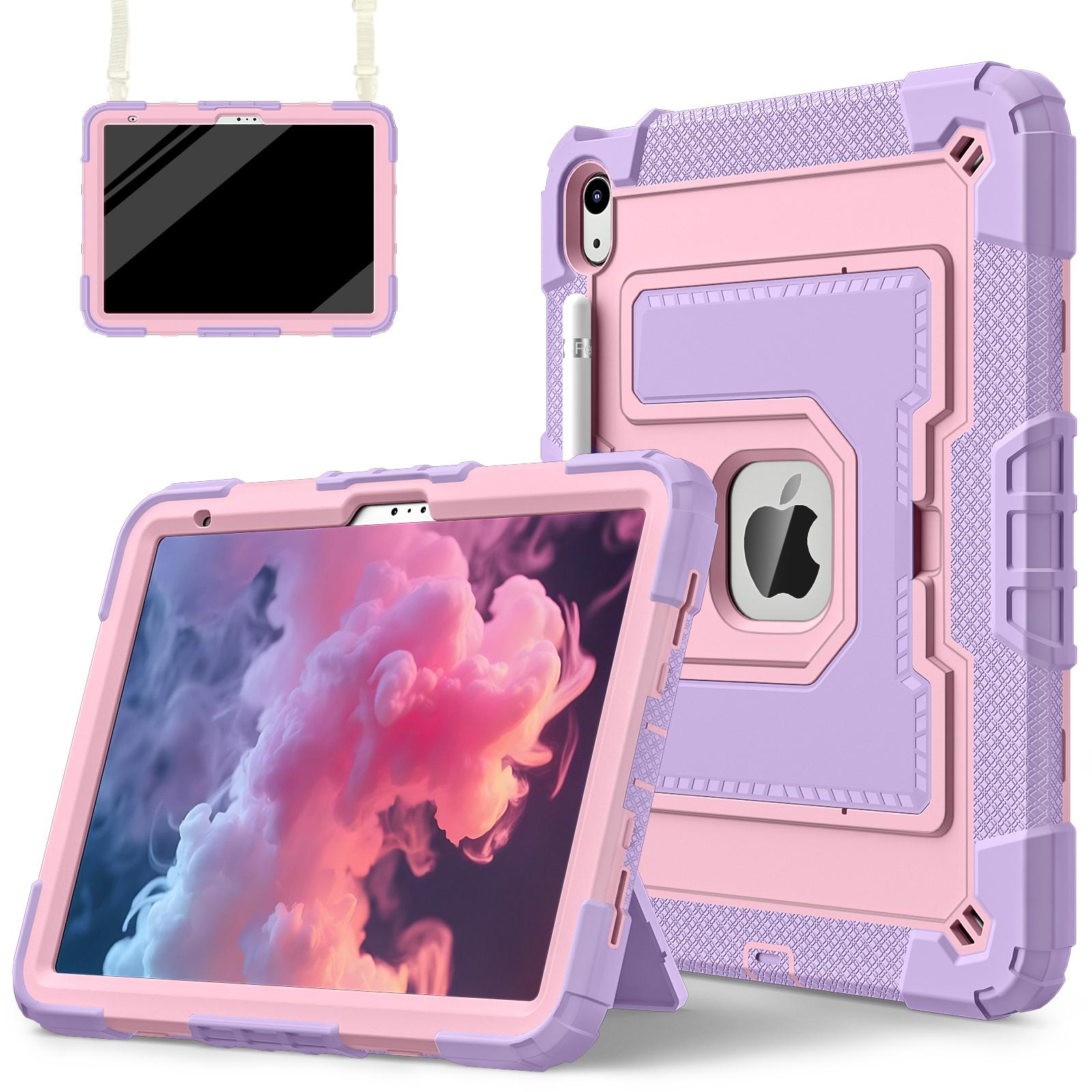 Étui Robuste avec Support pour iPad A16 11ème 10ème 10.9 10.2 7ème 8ème 9ème Air 4 5 6 M2 M3 Mini 6 7 Pièces Silicone Anti-Dérapant iPad mini6 2021