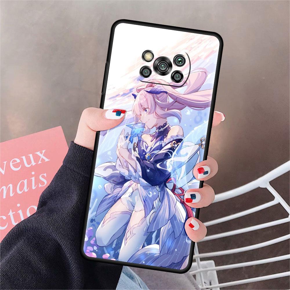

Чехол для Xiaomi Mi Poco X3 NFC X4 Pro F3 F4 GT M4 M3 F1 C40 11 Lite 11T, мягкий силиконовый чехол для телефона, чехол для телефона Genshin Impact, чехол для девочек Poco C40