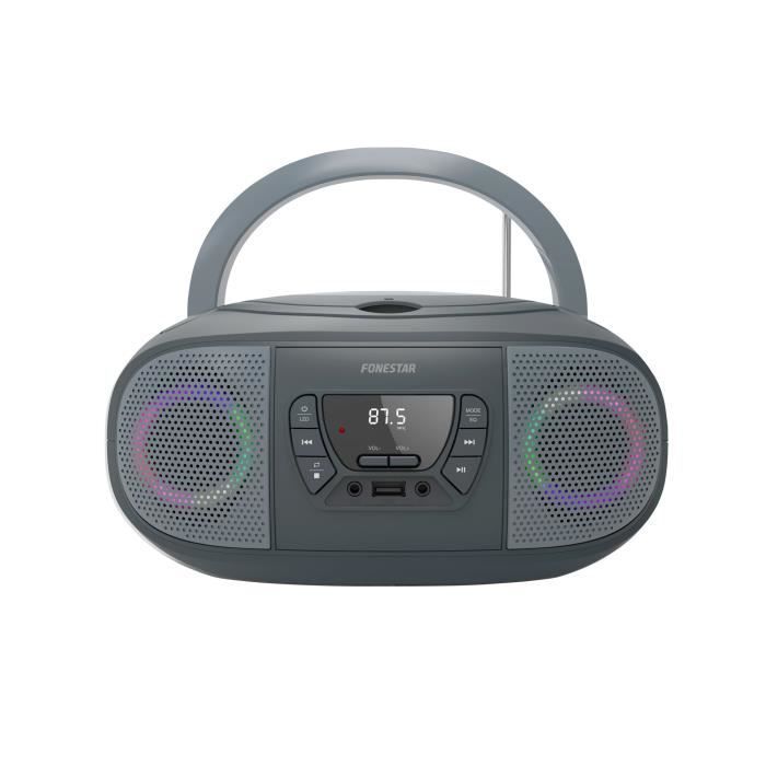 Radio CD USB - FONESTAR - GRAU - CD-Player - UKW-Radio - Lichteffekte