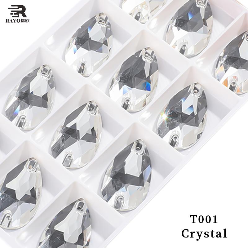 K9  Supplier AB Crystal Glass Sew-on Beads Drop Shape Wedding Dress Decor Sewing Rhinestones Glue Applique Technique 10.5*18mm-168pcs/box