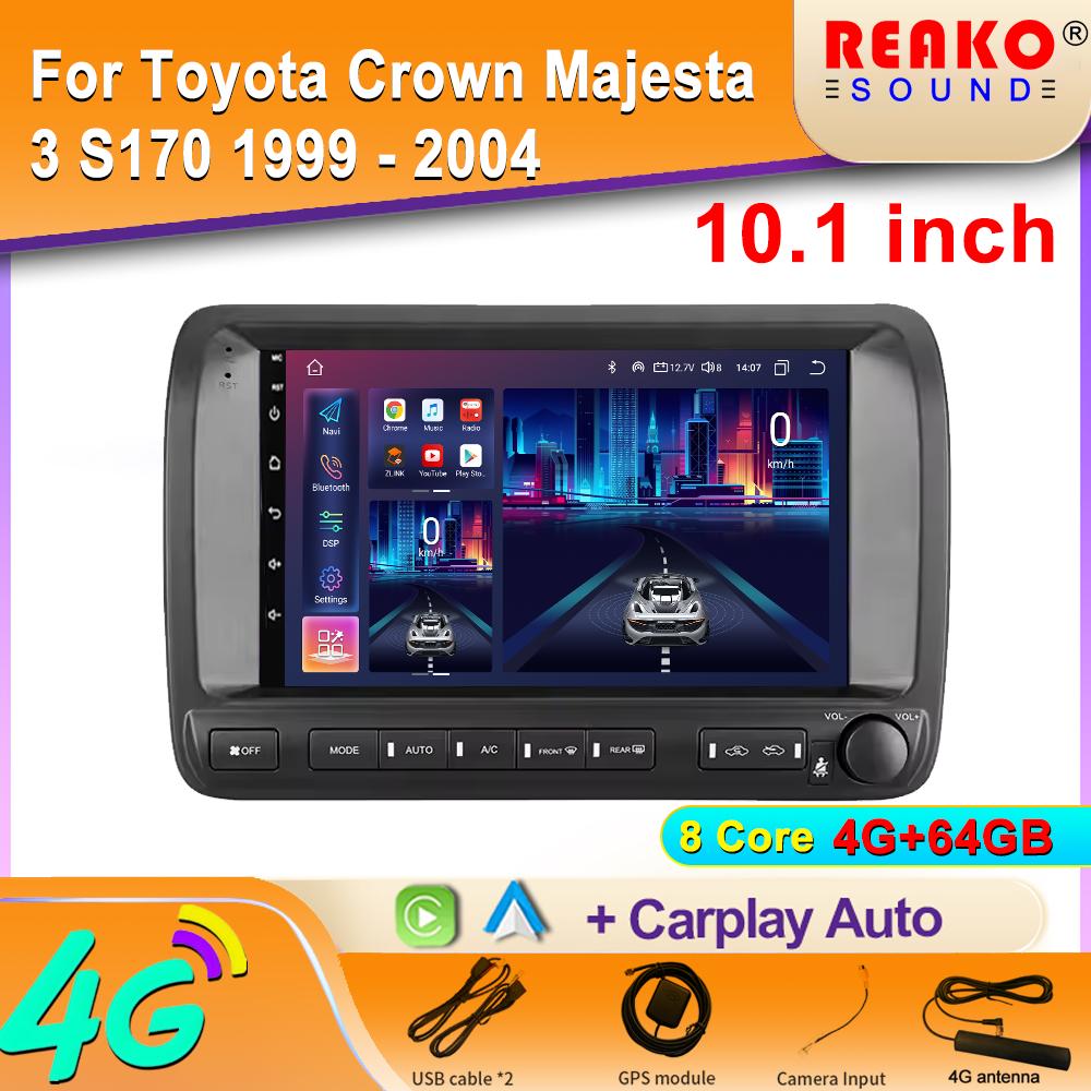Car Radio Android For Toyota Crown Majesta 3 S170 1999 - 2004 GPS Navigation Stereo Multimedia Player Screen 2din DVD 5G Wifi