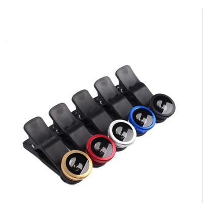 Lensdop Universeel 3 In 1 Clip-On Vissen Oog+Macro+Groothoek Mobiele Telefoon Lens Camera Kit