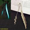 Glowing Snake Sword Bookmark: Luminous Feather Design, Retro Bao Jian Treasure Sword, Perfect for Students & Creative Minds
