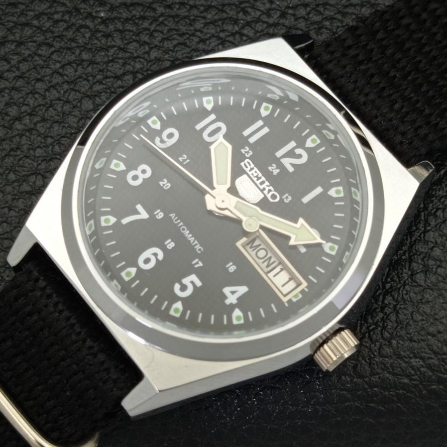 RENOVOVANÉ SEIKO 5 AUTOMATIC 6309A JAPONSKÉ PÁNSKÉ HODINKY S ČERNÝM CILENÍKEM a427303-2 QRL-a427303