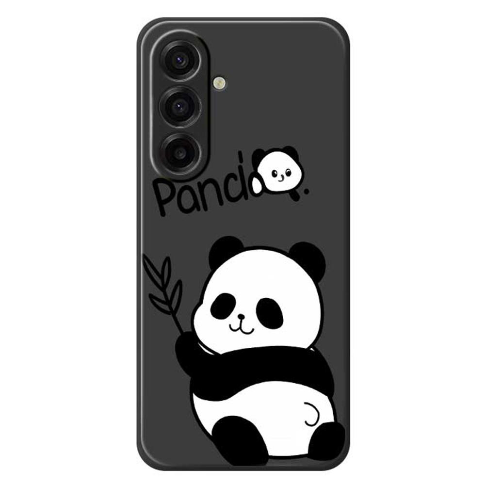 

For Samsung Galaxy A17 5G/A17 4G Case Panda Pattern Printing Straight Edge TPU Phone Back Cover