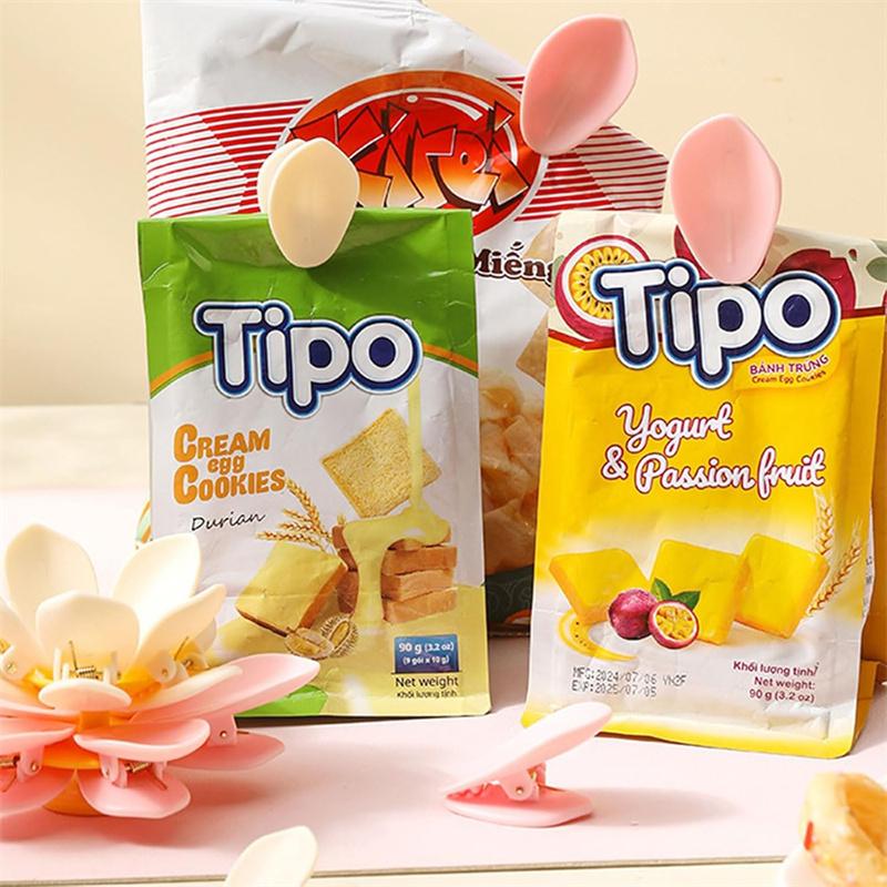 Clipsuri Decorative Flori 3D pentru Pungi Alimentare Clips Sigilare Petale Clipsuri Magnetice Flori de Cireș Strat Dublu Sigilator Magnetic Alimente Petale