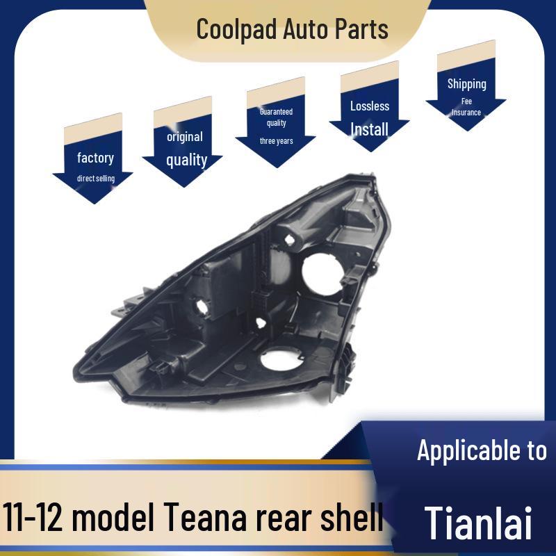 

11-12 Teana Headlight Back Shell: Black Plastic, Xenon, No AFS Premium, Passenger Side [Right]