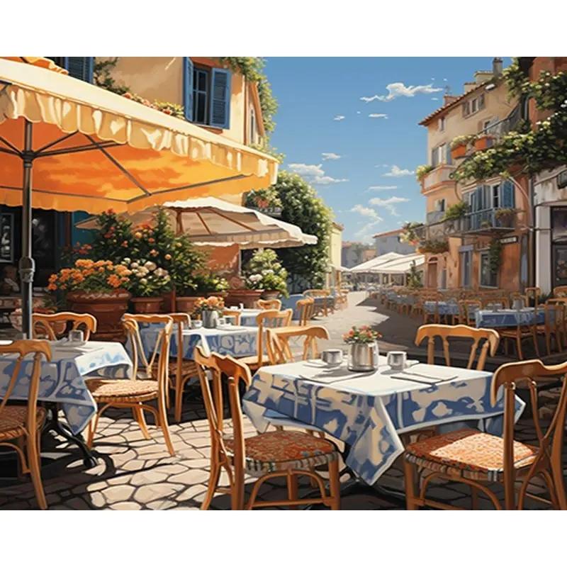 

Ruopoty DIY Набор для рисования по номерам Пейзаж Холст Картина Настенная картина Раскраска по номерам для настенного искусства и хобби 40x50 см 40x50cm NO Frame