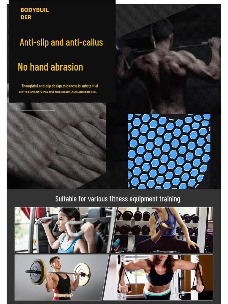 Gants d'Haltérophilie Unisexe Antidérapants Demi-Doigts - Design Protecteur Anti-Callosités pour Fitness & Sport