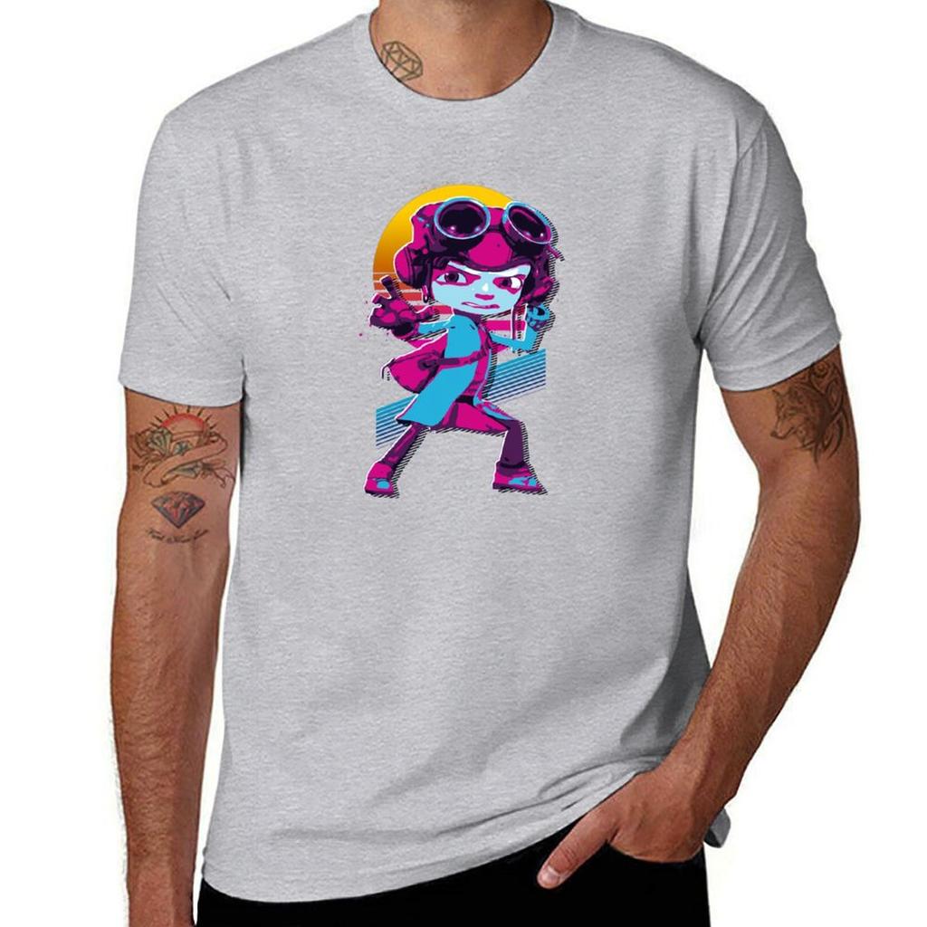 Psychonauts 2 - Raz *80s Retro* T-Shirt Blacks Anime Basketball Graphic Tees Korean Fashion Mens White T Shirts