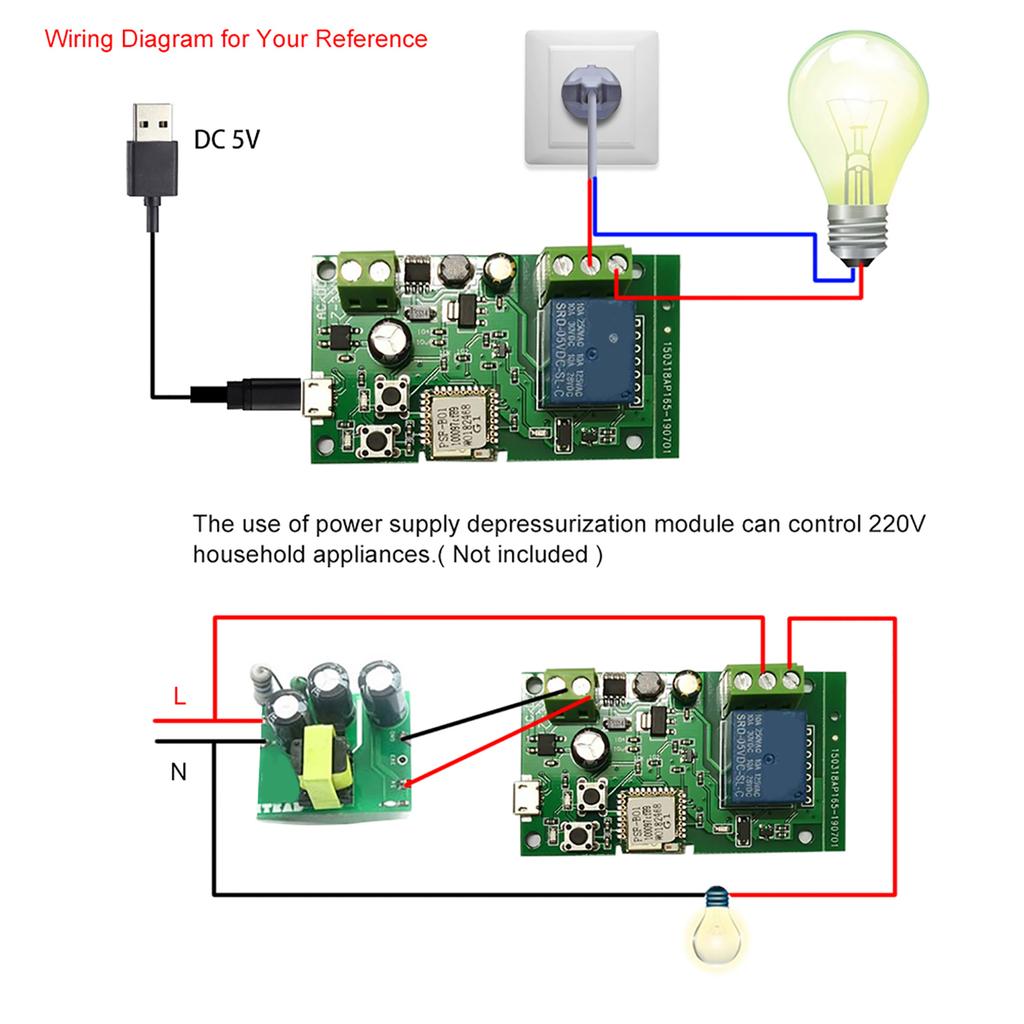 WiFi   Wireless Relay Module Smart Home Automation Device for Access Control Home Voice Control