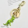 3D Stereoscopic Green Dinosaur Metal Keychain, Small Dinosaur-Shaped Keychain Pendant