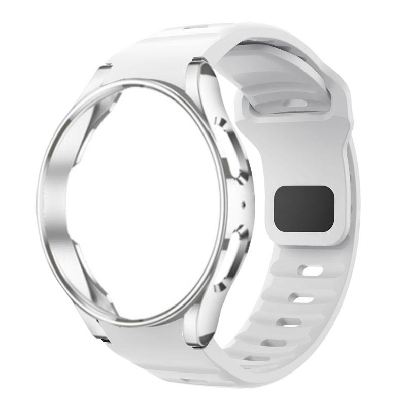 Official Wave Strap+Case For Samsung Watch 6 5 4 40mm 44mm 4/6 Classic 42 43mm 46 47mm No Gap Silicone Bracelet Watch 5 Pro 45mm